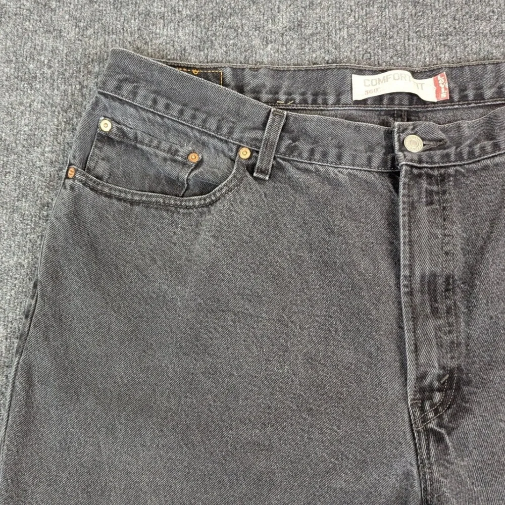 Levis 560 Comfort Fit Jeans Mens 42x32 Faded Black Tapered Leg Denim Pants